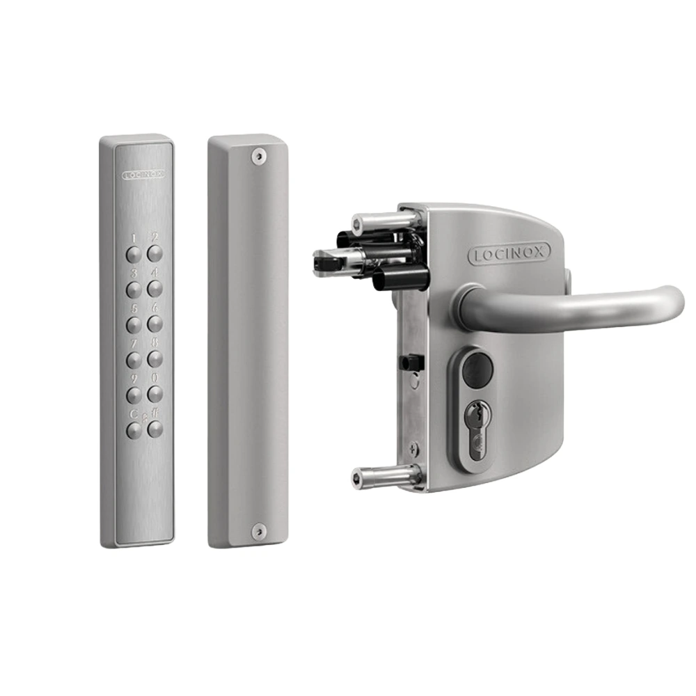 [EL003] Locinox VOLTA Surface-Mounted Battery Keypad Gate Lock – Single-Sided, Silver