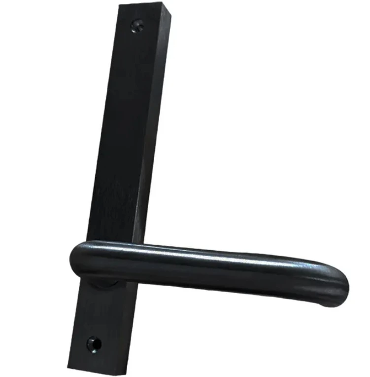 Narrow Mortise Lock Handle Internal Square Plate with Lever Only Black