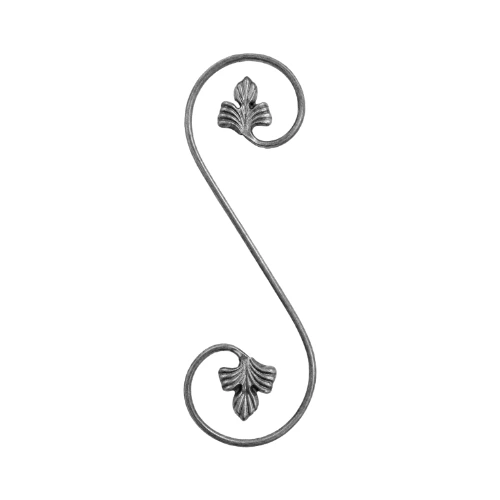 Scroll with Flowers 400x120x14x5mm (RH)- Zinc Plated