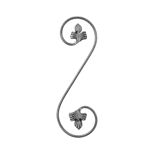 Scroll with Flowers 400x120x14x5mm (LH)- Zinc Plated