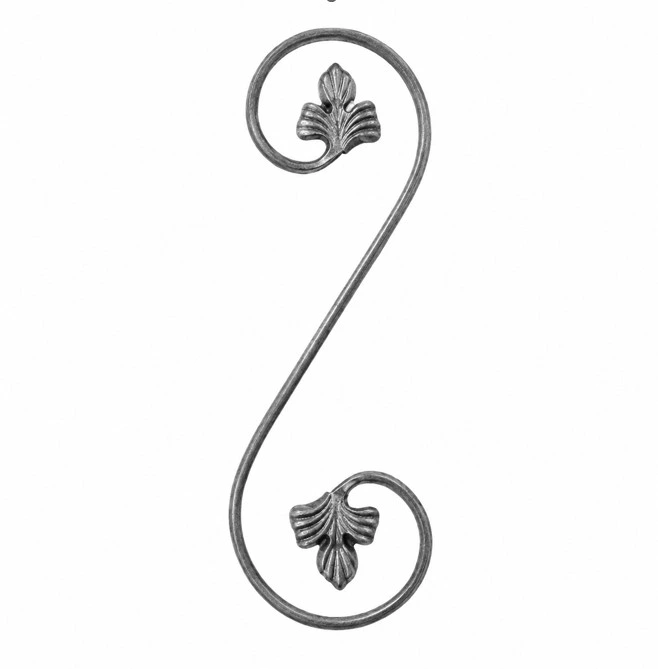 [MT205] Single Scroll  with Flowers 400x120x12mm (LH)- Zinc Plated