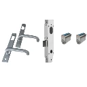 Insert Mortice Lock - Complete Kit - 50x50 Frame, 23mm Backset, Silver - For Swing Gates