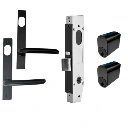 Insert Mortice Lock - Complete Kit - 50x50 Frame, 23mm Backset, Black - For Swing Gates