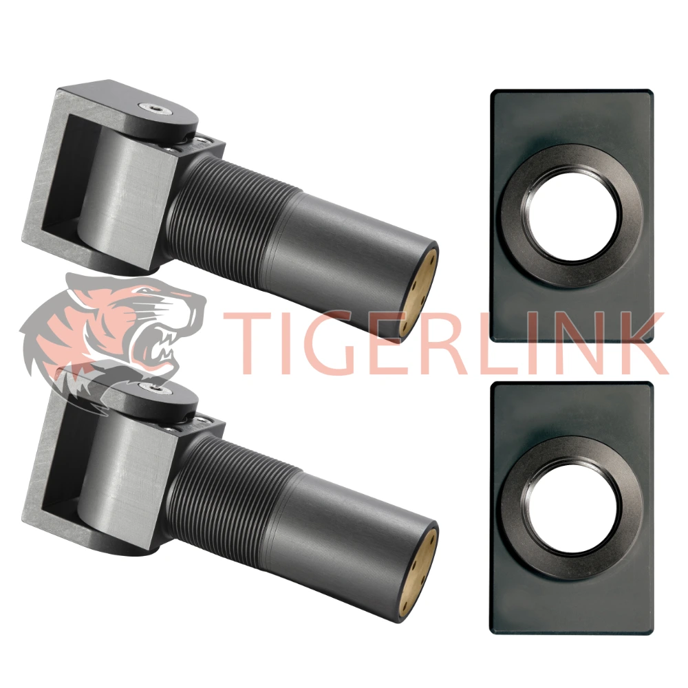 D&D SureClose Weld-On Centre Mount Safety Hinge Closer with Final Snap Action – 2 Hinges + 2 Post Mounting Brackets