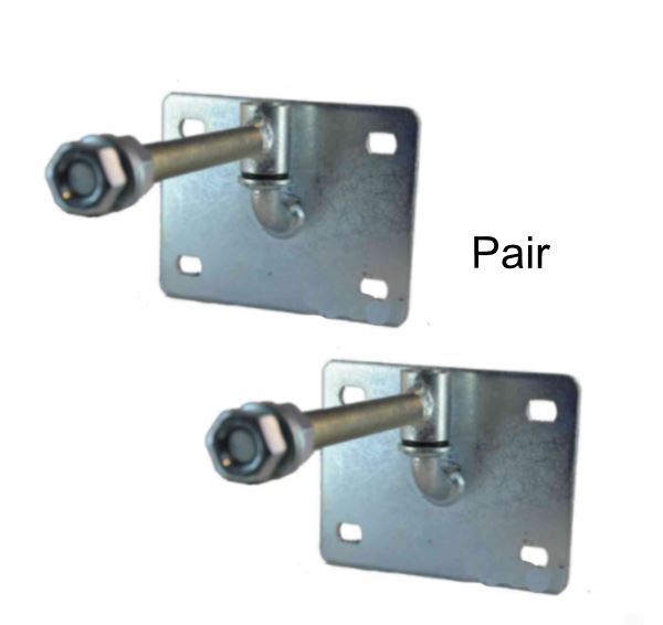[HN482] Adjustable Bolt-On Gudgeon and Trunnion Hinges - Silver, 150x16mm Rod, Large Plates - Pair