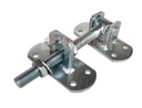 Zinc Plated Adjustable Swing Gate Hinge With Plates - 18x150mm Neck, 113x50mm Plates - Each