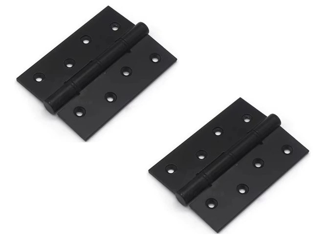 Aluminium Butt Hinges 100 x 75 x 2.5mm – Satin Black | Pair | 35kg Load Capacity