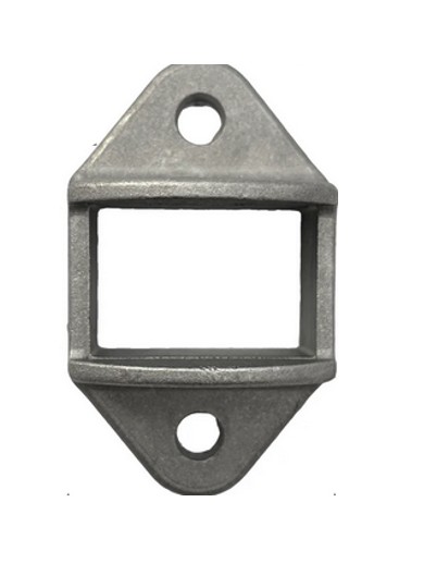 [BKRB522] Aluminium Fence Rail Bracket, 38x25mm Wide Tube, Double Lug, 2 Hole