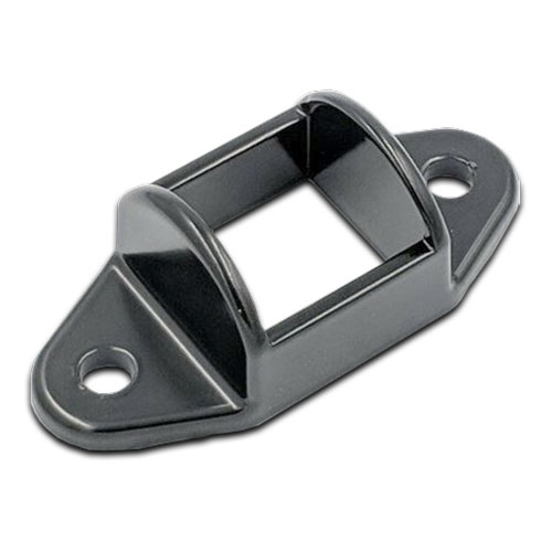 [BKRB537] Aluminium Fence Rail Bracket, 50x25mm Tube, Double Lug, 2 Hole - Black