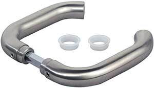 Locinox Lock Handle - 3006D For Commercial & Ornamental - Aluminium in Satin Chrome Silver - Pair