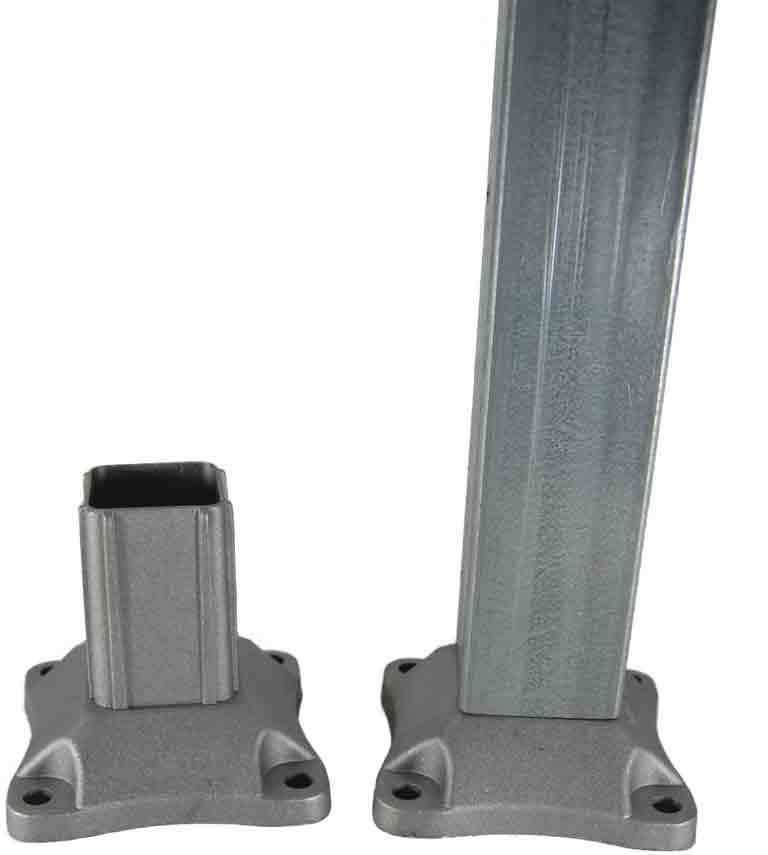 [SE208] Square Aluminium Base Post Insert: 65x65mm Post, 112x112mm Base, 4 Holes
