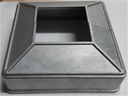 Square Aluminium Base Plate Cover: 65x65mm Post, 132x132mm Base - 2PC
