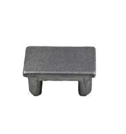 Aluminium rectangular cap 50x25mm (1.6mm wall)