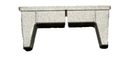 [CPAC408] Aluminium rectangular end caps for tube size 65x16mm Split (1.2mm wall)