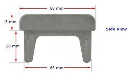 [CPAC417] Aluminium rectangular cap 65x16mm (1.6mm wall)