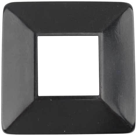 Square Steel Base Plate Cover: 65x65mm Post, 150x150mm Base - Black