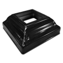 Square Steel Base Plate Cover: 50x50mm Post, 100x100mm Base - Black