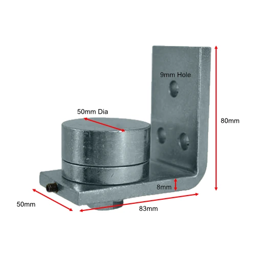 Zinc Plated Steel Bolt-On Bearing Hinge - Up To 350kg - Bottom Only