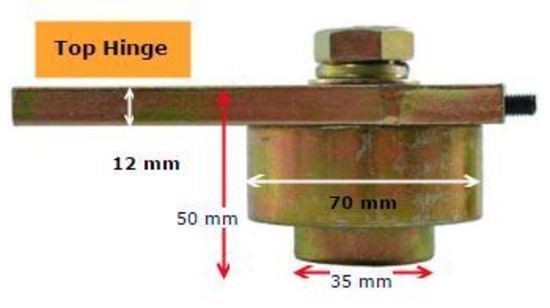 Zinc Plated Steel Weld-On Bearing Hinge - Up To 600kg - Top Only