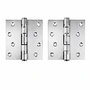 304 Stainless Steel Butt Hinges - 100x70x2.5mm with 2 bearing, Chrome Finish - Pair ( 2 Hinges)