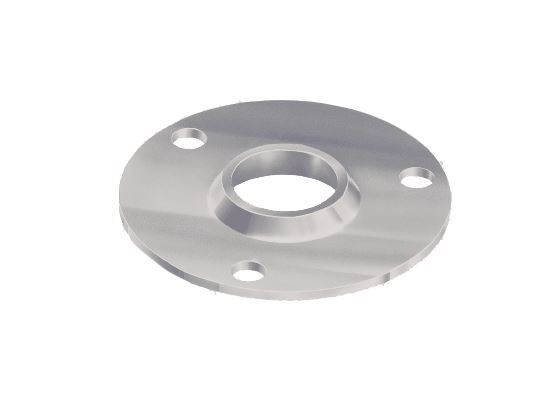 [SE316] Circular Steel Base Plate Sleeve: 25NB / 34mm Round Post, 3 Holes