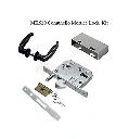 Comunello Euro Sliding Gate Lock - Complete Kit - 50x50 Frame, 65mm Backset, Silver