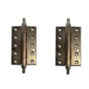 Stainless Steel Decorative Butt Hinges - 150x100x2.5mm, Rusted Finish - Pair