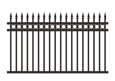 [FP002] Deluxe Ring and Spear Top Design Fence Panel 1500x2000mm Black- Pickup VIC only