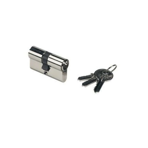 Euro Key Barrel, 62mm Full Cylinder, Keyed Alike- Bright Chrome