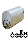 Oval Key Barrel, 50mm Half Cylinder, Keyed Alike - Satin Chrome