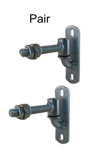 [HN470] Adjustable Bolt-On Gudgeon and Trunnion Hinges - Silver, 90x16mm Rod - Pair