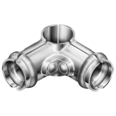 [HN504] Galvanised Fixed Corner Fitting Tube Connector - 25NB x 25NB