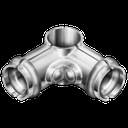 Galvanised Fixed Corner Fitting Tube Connector - 25NB x 25NB