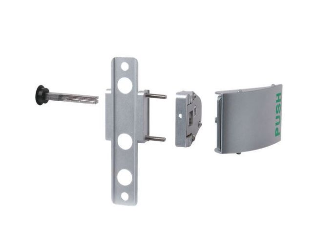 [MKLH334] Locinox Bolt-On Lock Handle - 3006PUSH - Aluminium in Satin Chrome Silver