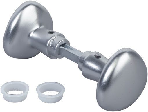 [MKLH328] Locinox Aluminium Round Knobs Handle - 3006R - Satin Chrome Silver - Pair