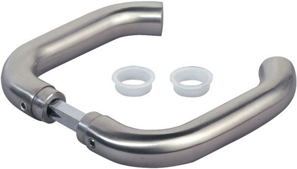 [MKLH316] Locinox Lock Handle - 3006I For Commercial & Ornamental - Stainless Steel in Satin Chrome Silver - Pair