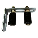 Sliding Gate Guide Roller Set - 165x110mm Silver Bracket, 40x60mm Black Rollers