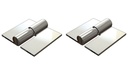 Zinc Plated Weld to Weld Prison Hinges - 19mm Pin, RH, Silver - Pair