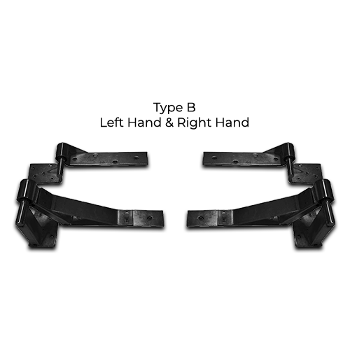 [HGRH495] Residential Rising Gate Hinge Set - Type B, Black, LH & RH - Full Set