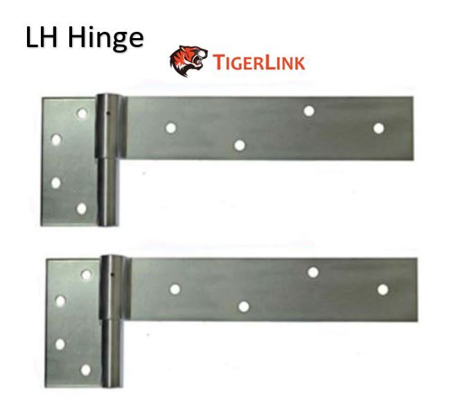 [HN640] Zinc Plated Strap Hinges For Timber Gates - 25mm Pin, 350x70mm, LH, Silver - Pair