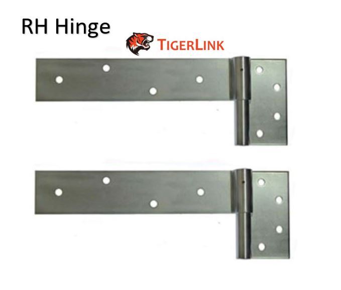[HN641] Zinc Plated Strap Hinges For Timber Gates - 25mm Pin, 350x70mm, Gate up to 600kg, RH, Silver - Pair