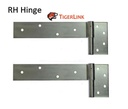 Zinc Plated Strap Hinges For Timber Gates - 25mm Pin, 350x70mm, Gate up to 600kg, RH, Silver - Pair