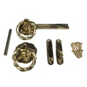Heavy Duty Swing Gate Brass Gothic Gate Lock / Latch - Golden Brass Twist ring