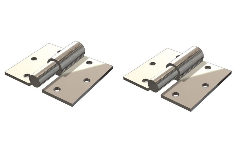 [HN264] Zinc Plated Screw to Screw Prison Hinges - 25mm Pin, LH, Silver - Pair