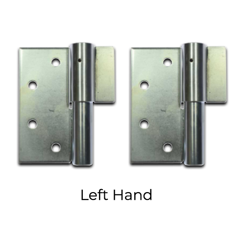 Zinc Plated Weld to Screw Prison Hinges - 25mm Pin, LH, Silver - Pair