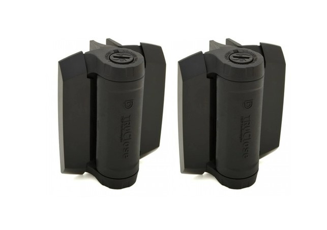 [HN758] D&D TruClose Adjustable Self Closing Hinges - 70kg, Black, For Metal, 21mm Gap, Two Legs - Pair