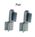 Zinc Plated Weld-On Shackle Hinges - Silver, 27mm Pin, 1200kg - Pair