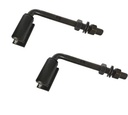 Adjustable Weld-On Gudgeon and Trunnion Hinges - Black, 190x20mm - Pair