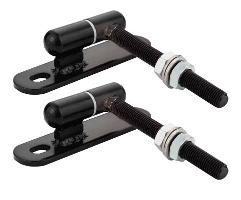 Adjustable Bolt-On Gudgeon and Trunnion Hinges - Black, 120x16mm - Pair