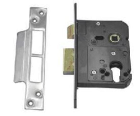 [MKLO260] High Quality Euro Insert Mortice Lock - 65x65 Frame, 45mm Backset, Silver - For Swing Gates